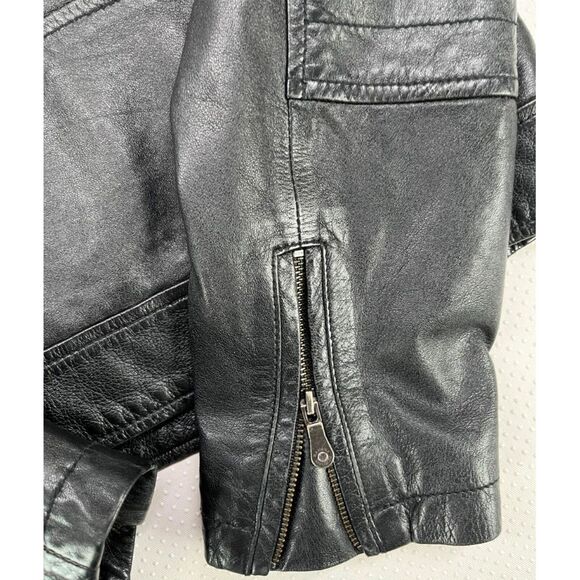 Banana Republic Women's Essential Leather Moto Jacket Asymmetrical Zip Size M - Picture 10 of 12